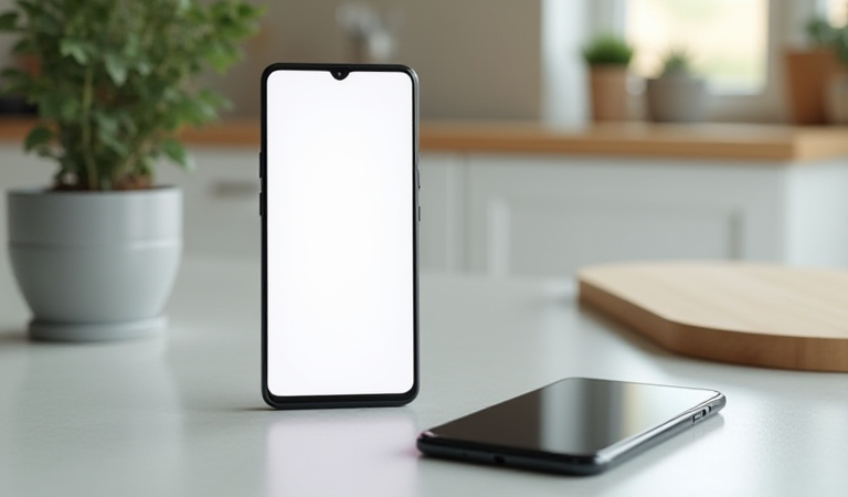 Content Credentials 확인 기능을 상징하는 Android 스마트폰과 메시지 화면