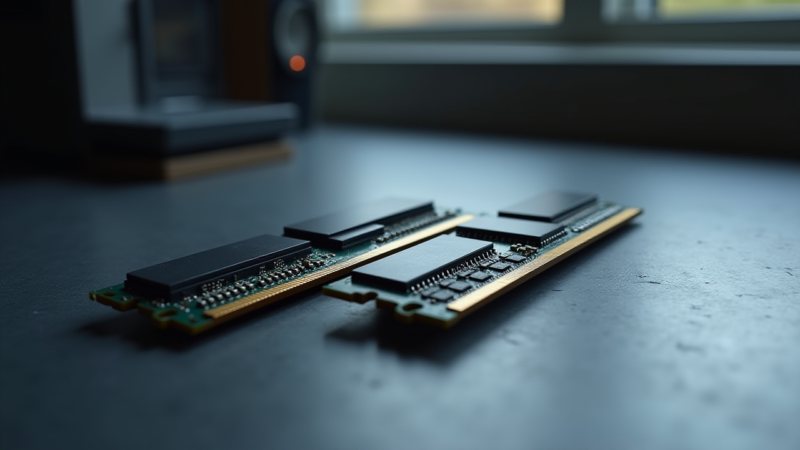 DDR4와 DDR5 메모리 모듈을 나란히 비교한 PC 업그레이드 안내 이미지