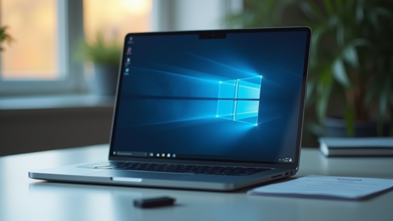 Windows 11 노트북과 USB 저장장치, 잠금 아이콘으로 BitLocker 복구 키 백업을 표현한 생성형 사진
