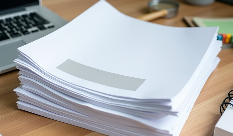 AI로 검토할 PDF 문서와 노트북을 보여 주는 장면